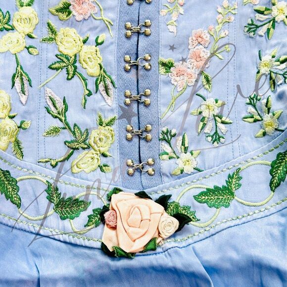 FILLYBOO Meadow Halter Mini Dress In Periwinkle NWT - Picture 7 of 13